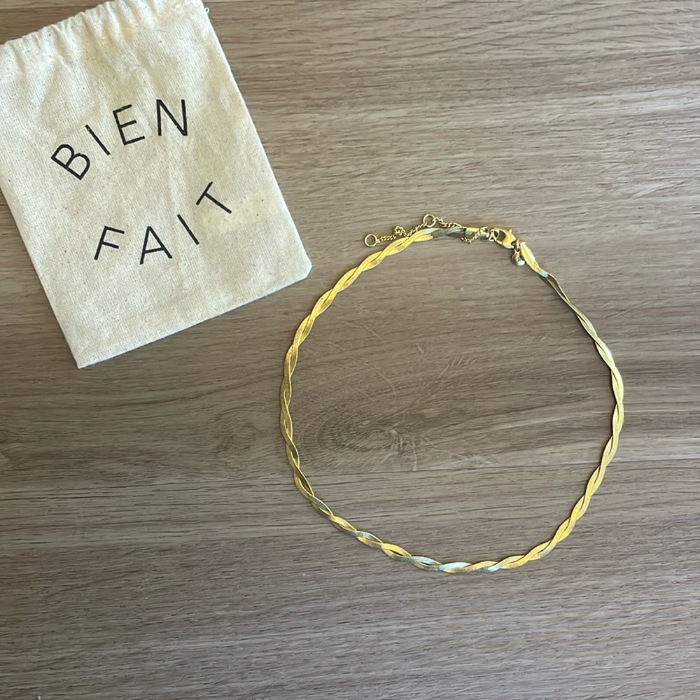 Braided Herringbone Hold Chain Necklace